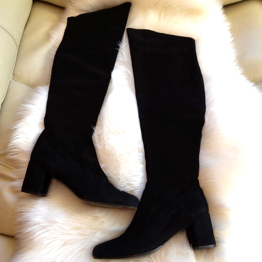 Vince suede black over the knee boots